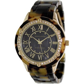Anne Klein Women's Brown Resin Black Dial Quartz Watch