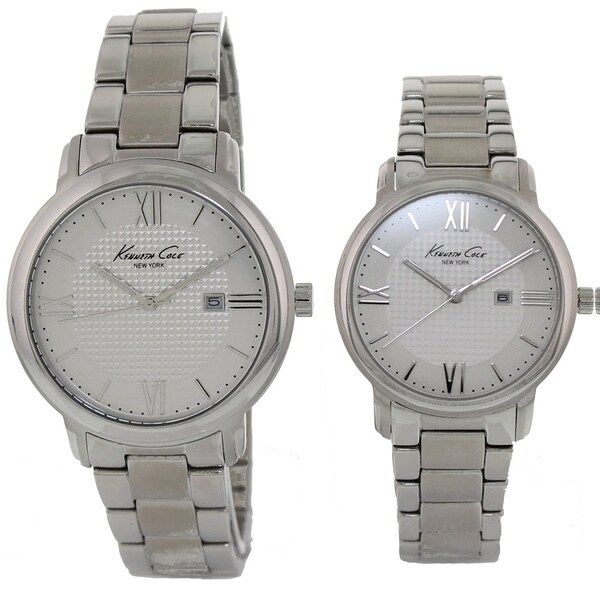 Kenneth Cole Women's KC7015 Silver Stainless-Steel Quartz Watch with White Dial