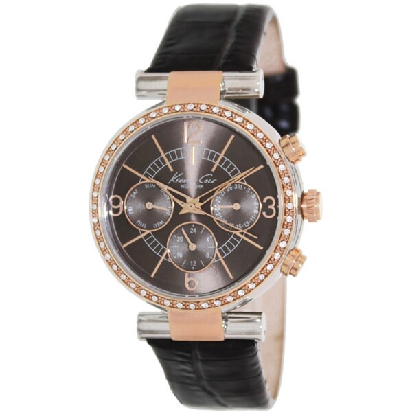 Kenneth Cole Women's KC2747 Brown Leather Swiss Chronograph Watch with Brown Dial