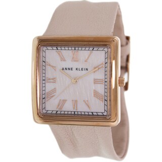 Anne Klein Women's AK-1210RGLP Beige Leather Quartz Watch with Beige Dial