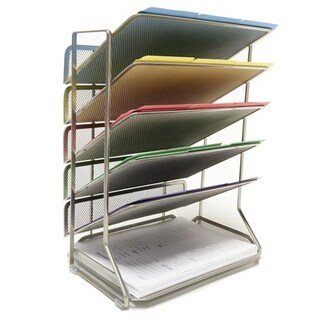 Seville Classics Mesh Letter 6-Tray Desk Wall Organizer