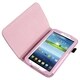 INSTEN Pink Leather Tablet Case Cover with Stand for Samsung Galaxy Tab 3 7.0