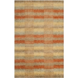 ###  Hand-knotted Himalayan Southwest Multi-colored Wool Rug (9' x 12')