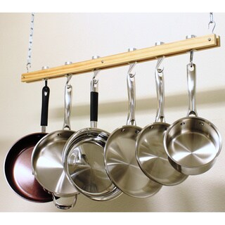 Cooks Standard Single Bar 36-inch Ceiling Mount Wooden Pot Rack
