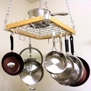 Cooks Standard Ceiling Mount Wooden Pot Rack