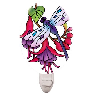 Joan Baker Dragonfly & Fuchsias Nightlight