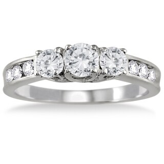 3 stone white gold wedding rings