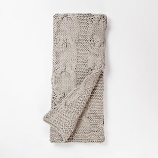 Michaela Gray Knitted Throw Blanket