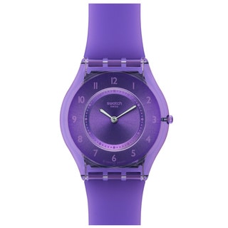 Swatch Women's Skin SFV107 Purple Rubber Quartz Watch with Purple Dial