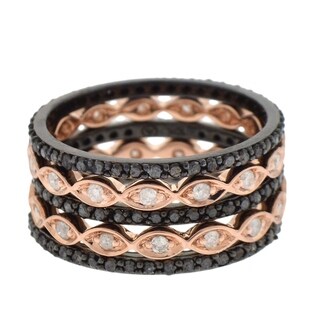 Beverly Hills Charm 10k Gold 1 2/5ct TDW 5-Piece Stackable Diamond Ring Set