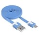 Insten Blue Universal Micro USB 2-in-1 Charging Data Transfer M/ M Noodle Cable Cord for Samsung Galaxy S6/ Edge