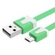 Insten Green Universal Micro USB 2-in-1 Charging Data Transfer M/ M Noodle Cable Cord for Samsung Galaxy S6/ Edge