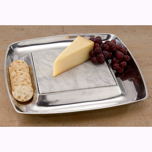 15" Square Aluminum Cheese Tray and Cracker Holder 15588286