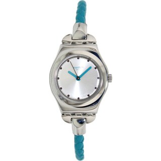 Swatch Women's Irony YSS282G Blue Leather Swiss Quartz Watch with Silver Dial