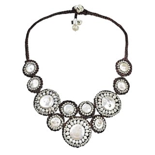 Mosaic Circles Turquoise Stone Unique Fashion Necklace (Thailand)