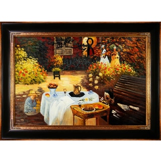 @@@ >  Claude Monet 'The Luncheon' Hand Painted Framed Canvas Art