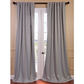 Eff Casablanca Aqua Beige Pole Pocket Blackout Curtain Panel