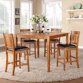 Devlin Mission Oak 48-inch Square 5-piece Counter-height Dining Set