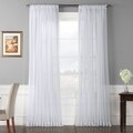 White Doublewide Poly Voile Sheer Curtain Panel