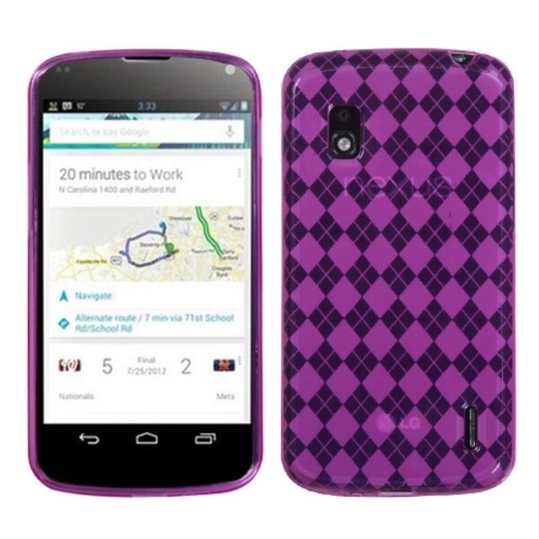 BasAcc Hot Pink Argyle Pane Candy Skin Case for LG E960 Nexus 4