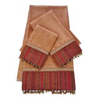 Sherry Kline Belvedere Gold-brick 3-piece Embellished Towel Set
