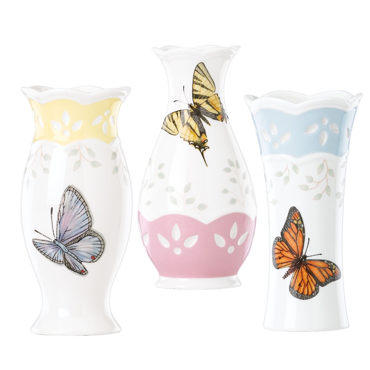 Lenox Butterfly Meadow Colors 3 Piece Vase Set On Popscreen