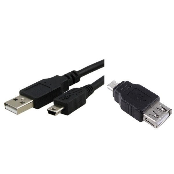INSTEN 6-foot USB Cable/ USB 2.0 A to Micro B Female/ Male Adapter
