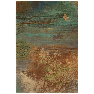 [1] Karastan Artois Avion Teal Rug (9'6 x 12'11)