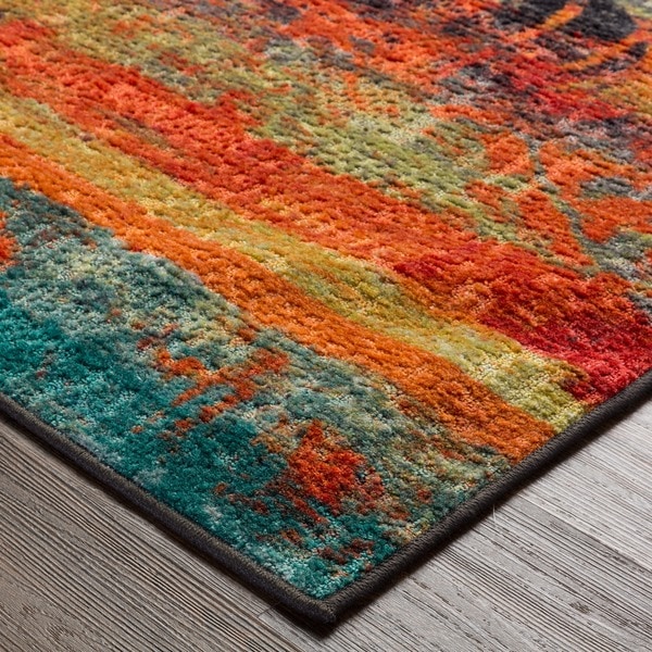 8x10 Area Rug Colorful Contemporary Abstract Multi Color Rectangle Bold 