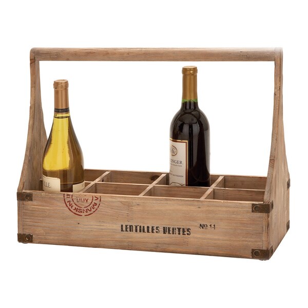 Wood Wine Basket Unique Home Accents