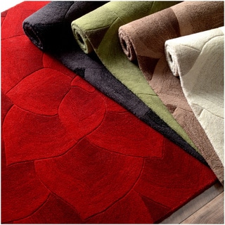 ( ._.) nuLOOM Handmade Bold Floral Wool Rug (8'3 x 11')