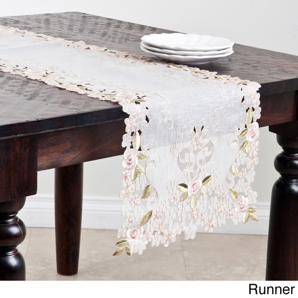 and  Runner in White overstock in Embroidered x runner  Table 16 in table  Runner 36 Off Cutwork