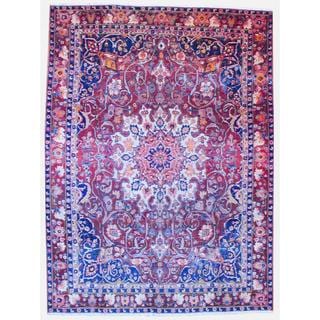 Great Prices Persian Hand-knotted 1940's Tribal Bakhtiari Burgundy/ Navy Wool Rug (9'5 x 13')