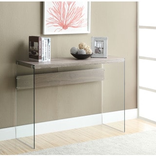 Hot Deal Dark Taupe Reclaimed-Look/Tempered Glass Sofa Table