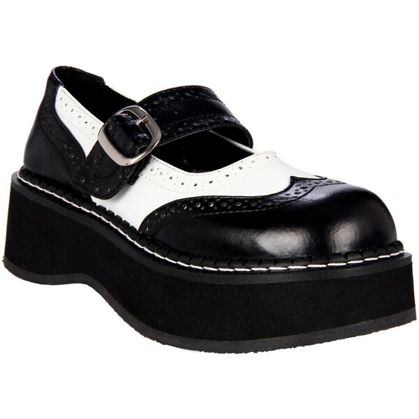black and white mary jane shoes