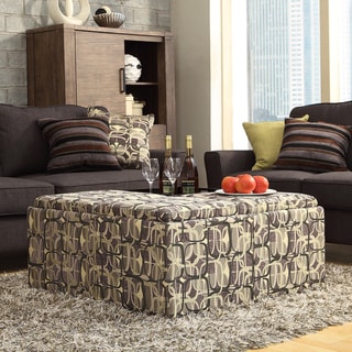 (^.^)/  INSPIRE Q Montrose Mod Geometric Storage Cocktail Ottoman