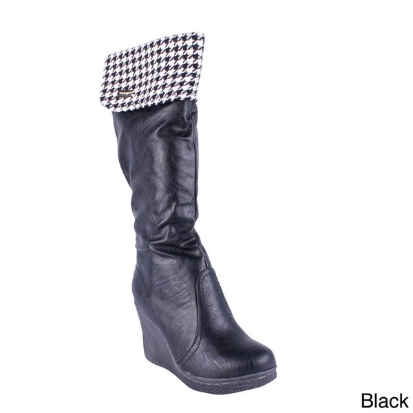 Reneeze Women's 'ANN-01' Knee-high Wedge Boots