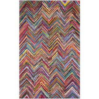 Low Price Safavieh Hand-made Nantucket Pink Cotton Rug (6' x 9')