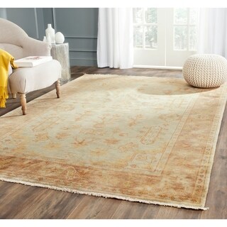 Safavieh Hand-knotted Oushak Soft Green/ Rust Wool Rug (10' x 14')
