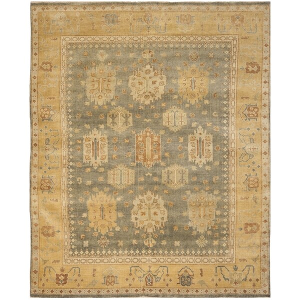 Safavieh Handknotted Oushak Grey/ Gold Wool Rug (8' x 10') 15606238