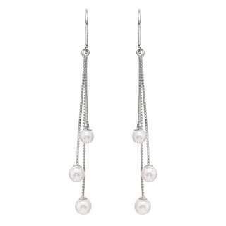 Pearlyta Sterling Silver Freshwater Pearl Chandelier Earrings (5-7 mm)