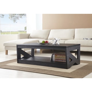 Hot Deal Furniture of America Hotchner Contemporary Black Open Storage Coffee Table