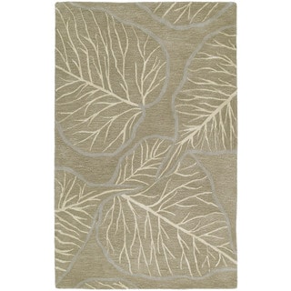Buy  Graffix Leaves Hand-Tufted Brown Rug (9'6 x 13')