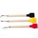 Set of 3 Large Silicone Basting Brushes with Wood Handles
