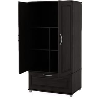 Deals South Shore Black Oak Flexible Armoire