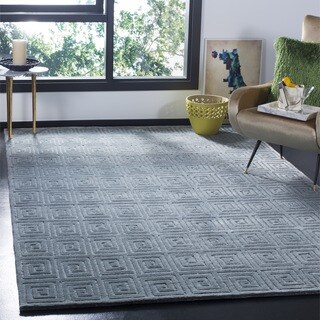 Safavieh Hand-knotted Tibetan Greek Key Blue Wool Rug (8' x 10')