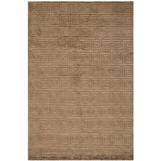 Hot Deal Safavieh Hand-knotted Tibetan Greek Key Deep Bronze Wool Rug (6' x 9')