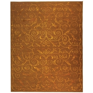 --->  Safavieh Hand-knotted Tibetan Iron Scrolls Deep Bronze Wool/ Silk Rug (8' x 10')
