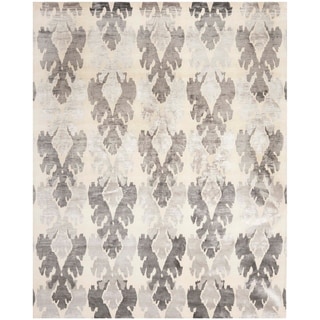 Safavieh Hand-knotted Tibetan Pearl/ Grey Wool/ Viscose Rug (8' x 10')