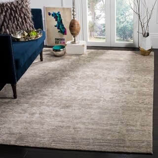 Safavieh Hand-knotted Tibetan Cream/ Stone Wool/ Viscose Rug (6' x 9')